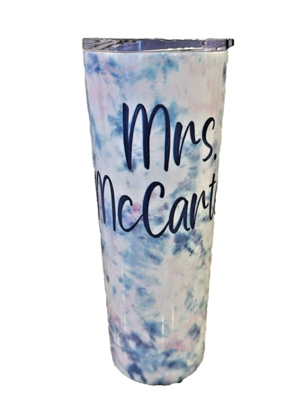 Personalized “Mrs. McCarter” Tumbler | Lala Confetti 20 oz Gift Set NWT w/ Straw